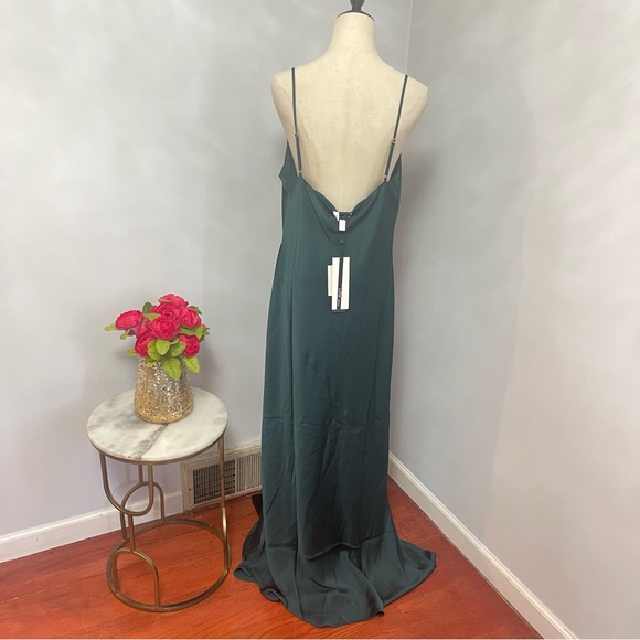 # Shona Joy Emerald Cowl Neck Satin Gown- New With Tag- Size 12 - Reemoly - Picture 10 of 14